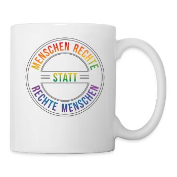 Menschenrechte Shirt Sticker für Aktivisten - Tasse - Weiß - Rechts