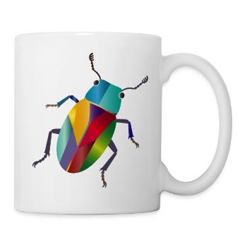 Bunter Juwelkäfer Regenbogen Stil - Tasse - Weiß - Rechts