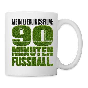 Mein Lieblingsfilm: 90 Minuten Fussball - Tasse - Weiß - Rechts