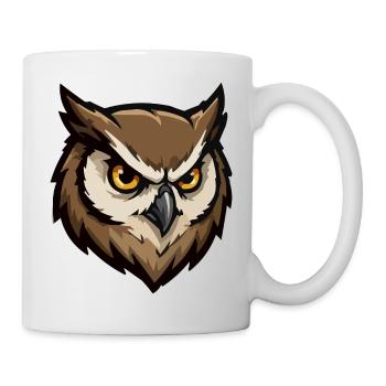 Tête de hibou protectrice style pixel - Mug blanc - blanc - Droite