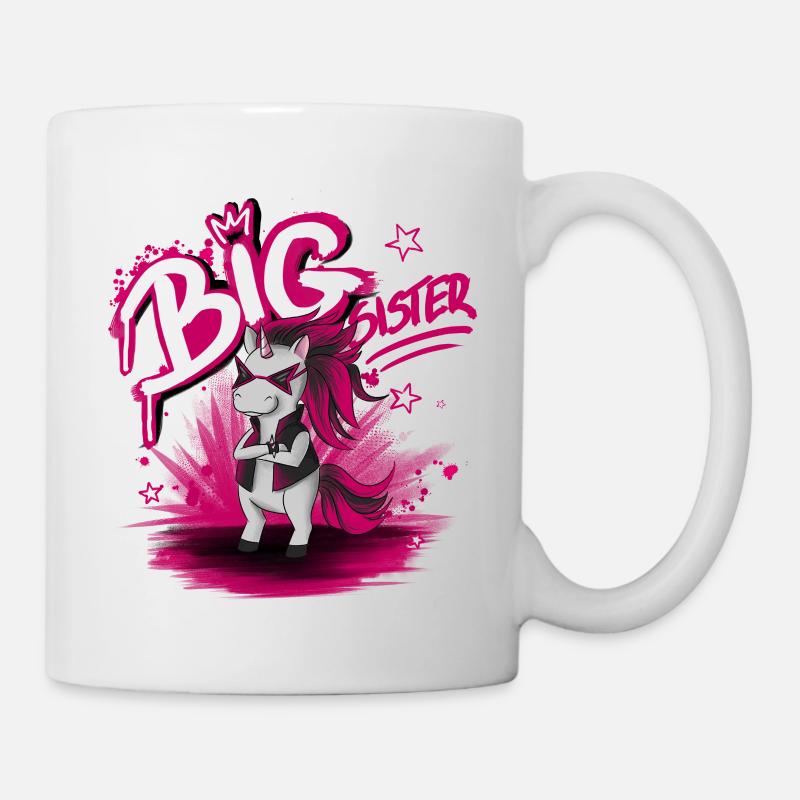 Grande Sœur Licorne Néon - Mug blanc - blanc