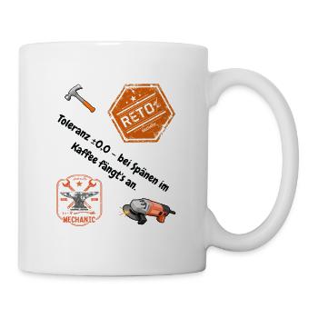 Mechaniker Stempelwerkstatt Vintage-Design - Tasse - Weiß - Rechts