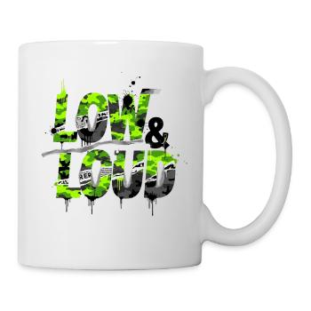 Low & Loud Shirt Sticker für Tuning Fans Szene - Tasse - Weiß - Rechts