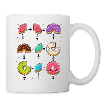 Donut Brüche Mathe Lernen mit Humor - Tasse - Weiß - Rechts