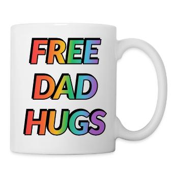 Papa libre qui embrasse Rainbow - Mug blanc - blanc - Droite
