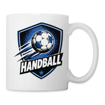 Mouvement du logo du bouclier de handball - Mug blanc - blanc - Droite