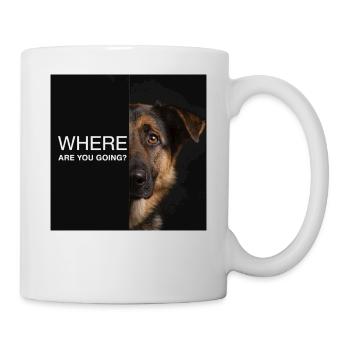 Où vas-tu ? Berger allemand qui dit triste - Mug blanc - blanc - Droite