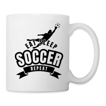 EAT SLEEP SOCCER REPEAT - Mug - white - Right