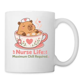 Infirmière de Capybara Aidant - Mug blanc - blanc - Droite