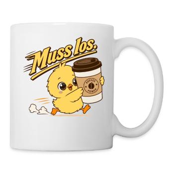 Küken Kaffee Muss Los Kaffeeliebhaber - Tasse - Weiß - Rechts
