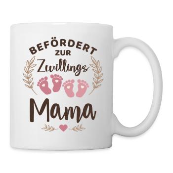 Befördert zur Zwillingsmama Mama von Zwillingen - Tasse - Weiß - Rechts