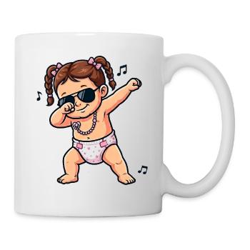 Belle fille – fille brune - Mug blanc - blanc - Droite