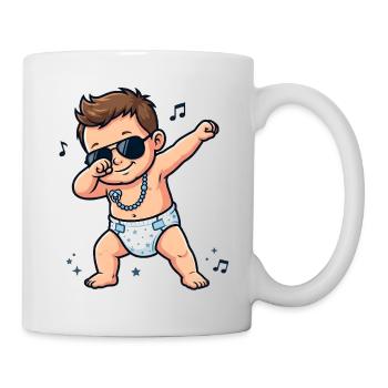 Bébé mignon – garçon brun - Mug blanc - blanc - Droite
