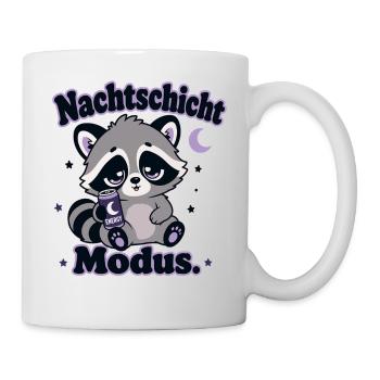 Nachtschicht Waschbär Modus - Tasse - Weiß - Rechts