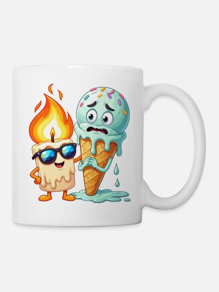 Flammenfreund Eiscreme Duo - Tasse - Weiß