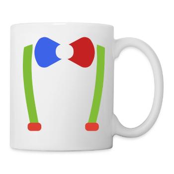 Jartelles, nœud papillon, Clown de Nerd Costume de Carnaval - Mug blanc - blanc - Droite