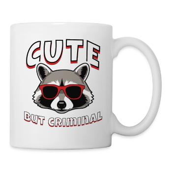 Cute But Criminal Raccoon - Mug - white - Right