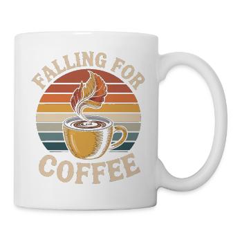 Falling For Coffee Retro Vintage Fall - Mug - white - Right