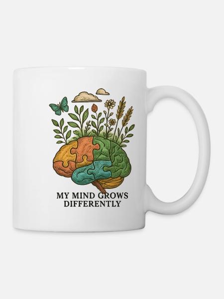 Brain grows differently - Mug - white