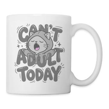 Can't adult today - Cat in a Hoodie - Mug - white - Right