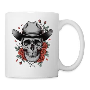 Cowboy Hat Skull Skull Roses Western - Mug - white - Right