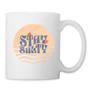 Stay Salty Waves Kunst - Tasse - Weiß - Rechts