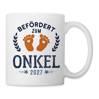 Befördert zum Onkel 2027 Cooler Onkel - Tasse - Weiß - Rechts