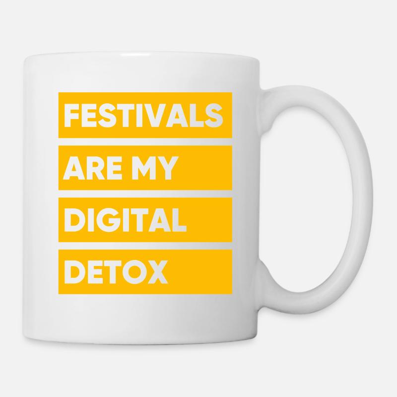 Les festivals sont ma détox numérique - Mug blanc - blanc