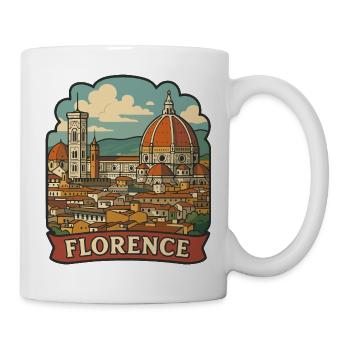 Badge autocollant de voyage vintage Florence Italie - Mug blanc - blanc - Droite