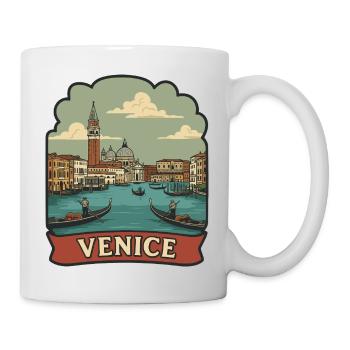 Venice Grand Canal Gondola Vintage Travel Sticker - Mug - white - Right