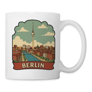 Autocollant de voyage vintage Berlin Brandenburg Gate - Mug blanc - blanc - Droite