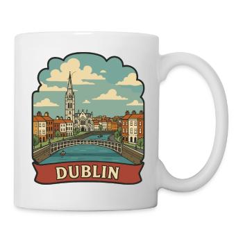Badge de voyage vintage du pont Hapenny de Dublin - Mug blanc - blanc - Droite