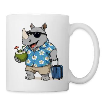 Rhino en vacances à Hawaï - Mug blanc - blanc - Droite
