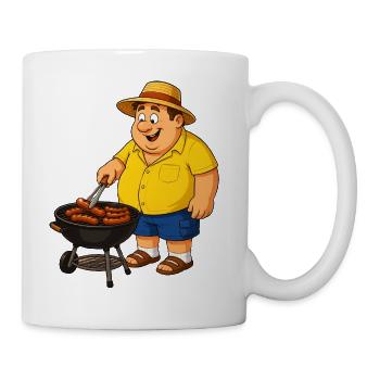 Barbecue with straw hut - Mug - white - Right