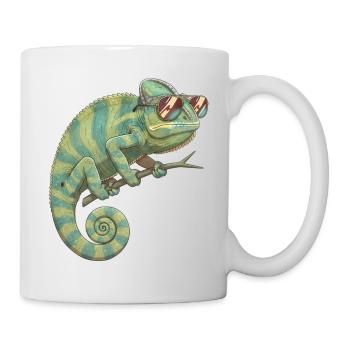 Chameleon with sunglasses - Mug - white - Right
