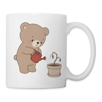 Cute bear watering sad plant - Mug - white - Right