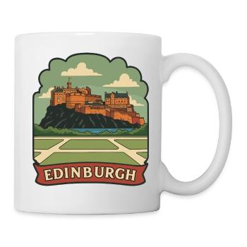 Edinburgh Castle Retro Reiseabzeichen Aufkleber - Tasse - Weiß - Rechts