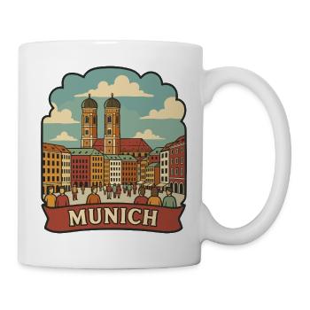 Autocollant rétro de voyage Frauenkirche de Munich - Mug blanc - blanc - Droite