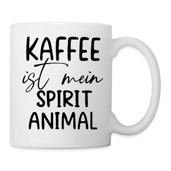 Kaffee ist mein Spirit Animal Morgenmuffel - Tasse - Weiß - Rechts