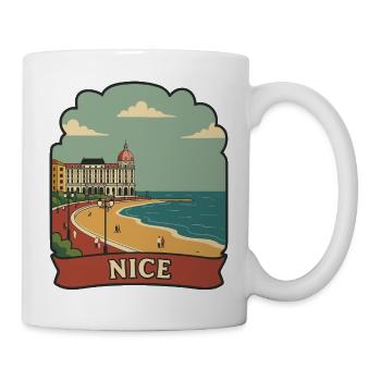 Schönes Frankreich Französische Riviera Retro-Reiseabzeichen - Tasse - Weiß - Rechts