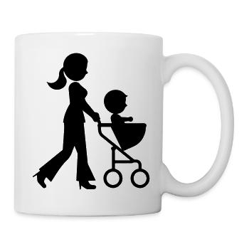 Mama Kinderwagen Baby - Tasse - Weiß - Rechts