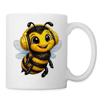 Avec un casque - Mug blanc - blanc - Droite