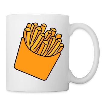 Pommes Fries Illustration - Tasse - Weiß - Rechts