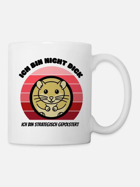 Strategisch Gepolstert Hamster Lustiges Tier Shirt - Tasse - Weiß