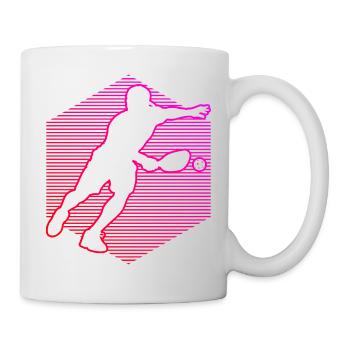 Motifs des joueurs de pickleball autour du joueur de pickleball - Mug blanc - blanc - Droite