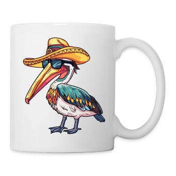 Pelican Bird Funny Sombrero - Mug - white - Right