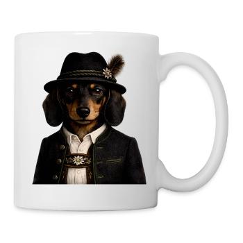 Teckel de la Forêt-Noire en costume masculin - Mug blanc - blanc - Droite
