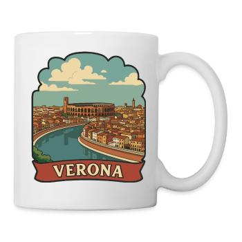 Verona Arena Italy Retro Travel Badge Sticker - Mug - white - Right