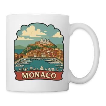Autocollant de voyage rétro pour yacht Monaco Port Hercules - Mug blanc - blanc - Droite