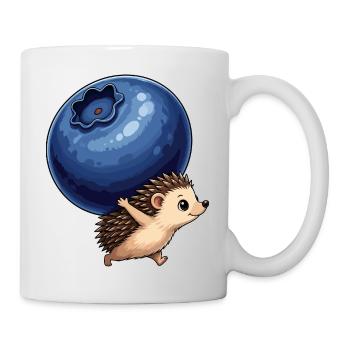 Hedgehog trägt Blaubeere - Tasse - Weiß - Rechts